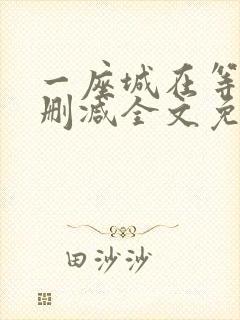 一座城在等你无删减全文免费阅读