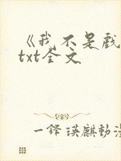 《我不是戏神》txt全文