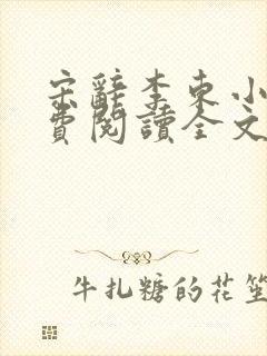 宋辞李东小说免费阅读全文无弹窗