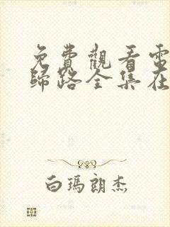 免费观看电视剧归路全集在线播放