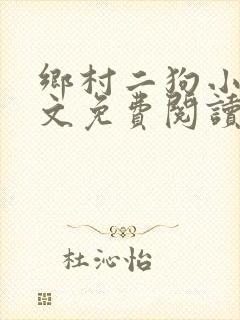 乡村二狗小说全文免费阅读封面