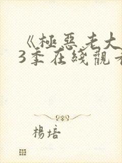 《极恶老大》第3季在线观看免费