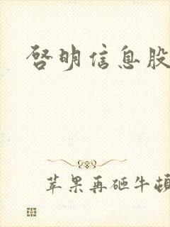 启明信息股吧封面