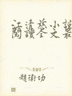 江清慈小说免费阅读全文最新章节封面