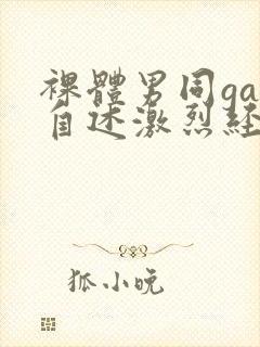 裸体男同gay自述激烈经历封面