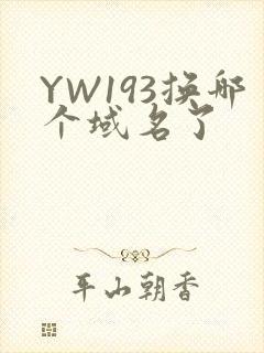 YW193换哪个域名了封面