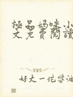 极品妈咪小说全文免费阅读