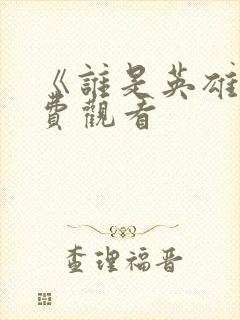 《谁是英雄》免费观看