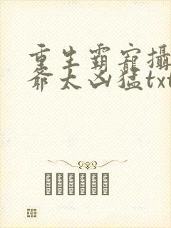 重生霸宠摄政王爷太凶猛txt封面