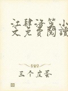 江肆洛笙小说全文免费阅读无弹窗