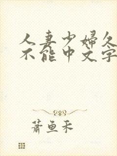 人妻少妇久久久不能中文字幕