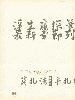 浮生窥探笔趣阁最新章节列表