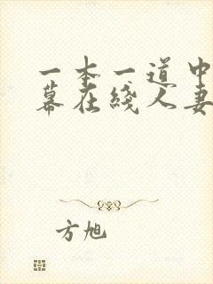 一本一道中文字幕在线人妻少妇精品视频