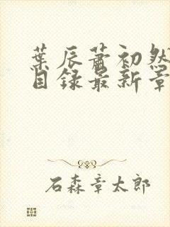 叶辰萧初然全部目录最新章节更新