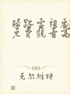 归路电视剧全集免费观看高清封面