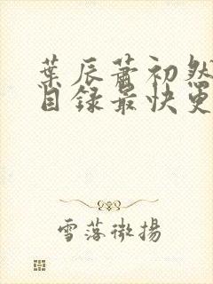 叶辰萧初然全部目录最快更新