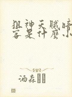 狙神天赋暗影刺客是什么小说封面