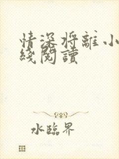 情深将离小说在线阅读