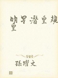 明星潜皇规则之皇