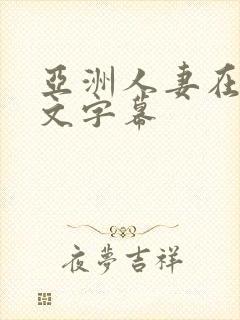 亚洲人妻在线中文字幕