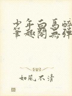 少年白马醉春风笔趣阁无弹窗