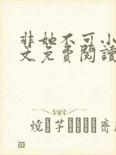 非她不可小说全文免费阅读无弹窗