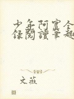 少年阿宾全文目录阅读笔趣阁