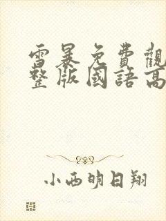 雪暴免费观看完整版国语高清