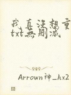 我真没想重生啊txt无删减