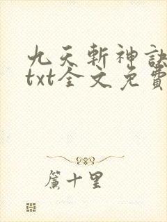 九天斩神诀林辰txt全文免费下载封面