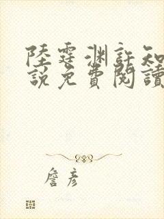 陆霆渊许知夏小说免费阅读最新章节封面