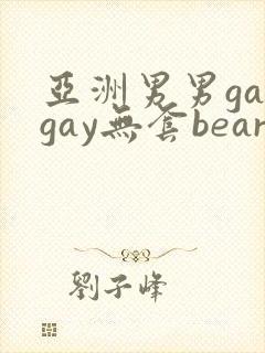 亚洲男男gaygay无套bear