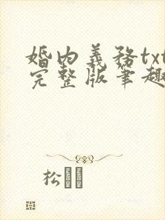 婚内义务txt完整版笔趣阁