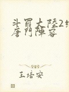 斗罗大陆2绝世唐门阵容