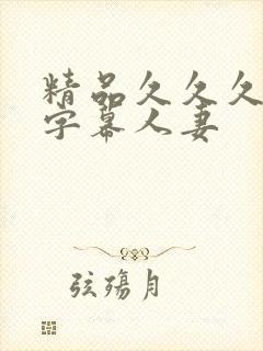 精品久久久中文字幕人妻封面