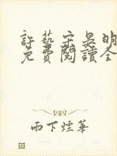 许艺宋晏明小说免费阅读全文封面