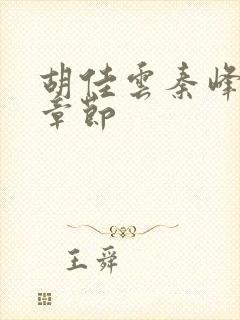 胡佳云秦峰最新章节