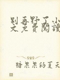 别再野了小说全文免费阅读无弹窗