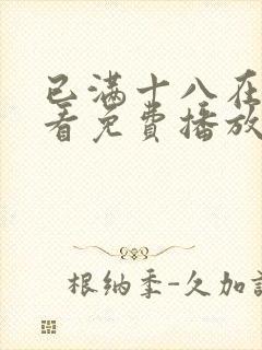 已满十八在线观看免费播放电视剧大封面