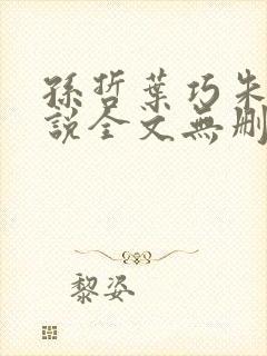 孙哲叶巧朱颜小说全文无删减免费阅读