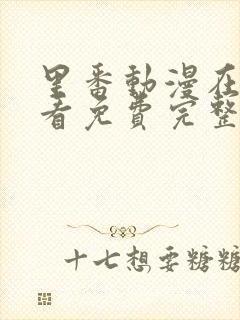 里番动漫在线观看免费完整版电视剧