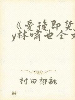 《爱后即焚》by林啸也全文免费阅读封面