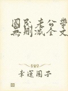 国民老公带回家无删减全文免费阅读
