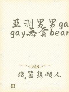 亚洲男男gaygay无套bear封面