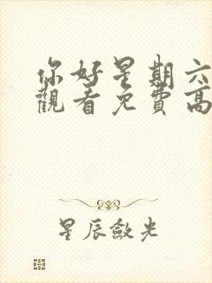 你好星期六在线观看免费高清完整版