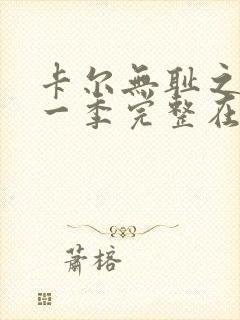 卡尔无耻之徒第一季完整在线观看高清