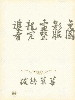 追龙电影免费观看完整版国语封面