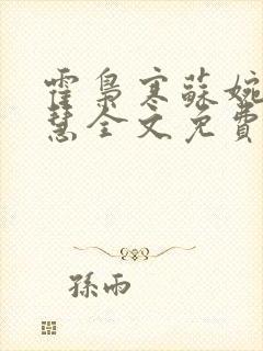 霍枭寒苏婉苏晓慧全文免费看