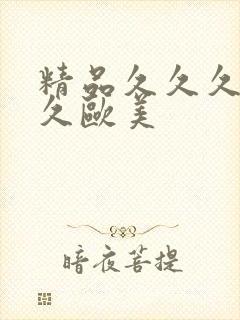 精品久久久久久久欧美