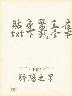 贴身医王夜独醉txt下载全本